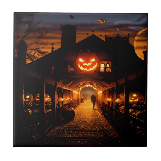 ハロウィーンの風景5 タイル (正面)