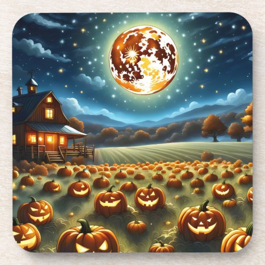 ハロウィーンの風景 コースター (正面)