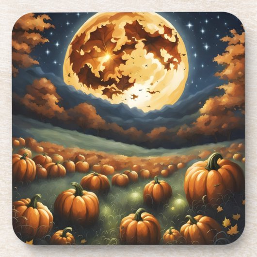 ハロウィーンの風景 コースター (正面)