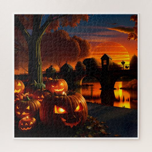 ハロウィーンの風景 ジグソーパズル (縦)