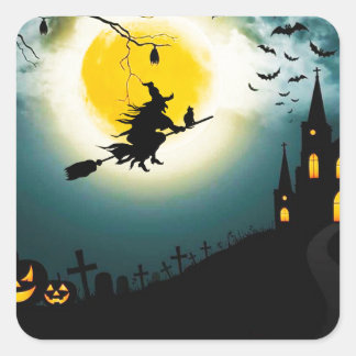 ハロウィーンの風景 スクエアシール