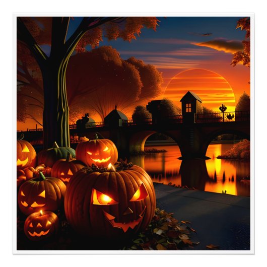 ハロウィーンの風景 フォトプリント            (正面)