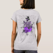 ハロウィーンの飲み物のスケルトン Tシャツ (裏面)