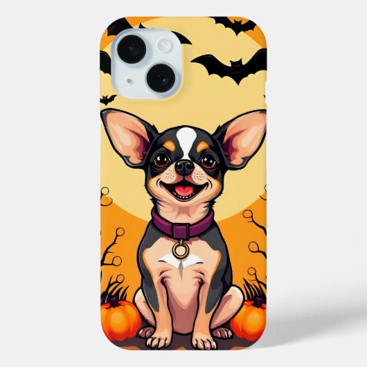 ハロウィーンの飾り付けのかわいい犬 Case-Mate iPhoneケース (裏面)