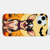 ハロウィーンの飾り付けのかわいい犬 Case-Mate iPhoneケース (裏面 (横))
