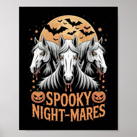 ハロウィーンの馬の怖い夜の牝馬 ポスター (正面)