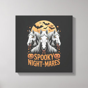 ハロウィーンの馬の怖い夜 キャンバスプリント