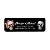 ハロウィーンの骨格結婚のゴシックアドレス ラベル (正面)