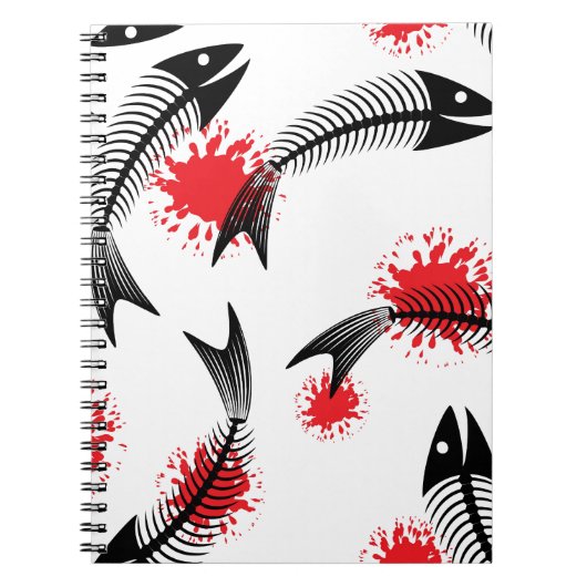 ハロウィーンの骨格魚 ノートブック (正面)