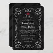 ハロウィーンの骨格「TIL DEATH」と「TIGHTER WITH」 招待状 (正面/裏面)