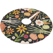 ハロウィーンの骨、フローラのシームレスなパターン。 ブラッシュドポリエステルツリースカート (アングル)