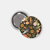 ハロウィーンの骨、フローラのシームレスなパターン。 マグネット (正面/裏面)