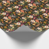 ハロウィーンの骨、フローラのシームレスなパターン。 ラッピングペーパー (角)