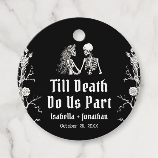 ハロウィーンの骸骨が死ぬまで我々の結婚部分 フェイバータグ (正面)