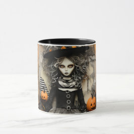 ハロウィーンの魔女かわいい不気味な マグカップ