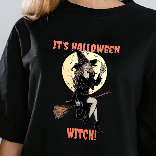 ハロウィーンの魔女が自分おもしろいのを作るカスタム Tシャツ