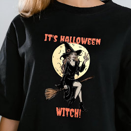 ハロウィーンの魔女が自分おもしろいのを作るカスタム Tシャツ