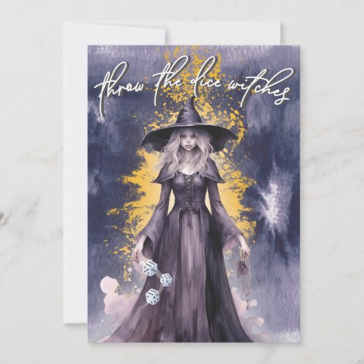 ハロウィーンの魔女たちと一緒にブンコを楽しもう！ Throw The Dice Witches Oc 招待状 (正面)