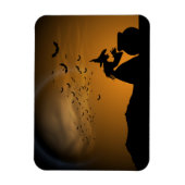 ハロウィーンの魔女とこうもり マグネット (縦)