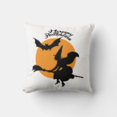 ハロウィーンの魔女とこうもり、魔女 クッション (正面)