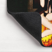 ハロウィーンの魔女とカボチャ マウスパッド (コーナー)