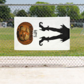 ハロウィーンの魔女とカボチャ 横断幕 (インサイチュ)