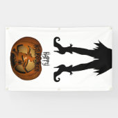 ハロウィーンの魔女とカボチャ 横断幕 (横)