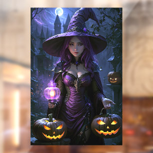 ハロウィーンの魔女とジャック・オランタン ウィンドウサイン