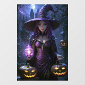 ハロウィーンの魔女とジャック・オランタン ウィンドウサイン (シート)