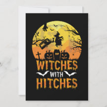 ハロウィーンの魔女とヒッチンキャンピングキャンパー