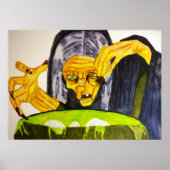 ハロウィーンの魔女と彼女の大釜 ポスター (正面)