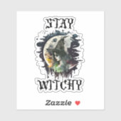 ハロウィーンの魔女と満月 シール (シート)