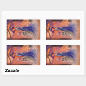 ハロウィーンの魔女と狼Renee Lavoie著 長方形シール (シート)