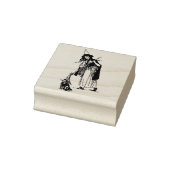 ハロウィーンの魔女と猫のゴム印 ラバースタンプ (スタンプ)