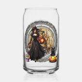 ハロウィーンの魔女と猫 ガラス缶 (裏面)