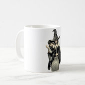 ハロウィーンの魔女と男の子：暗い魔法デュオ コーヒーマグカップ (正面左)