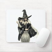ハロウィーンの魔女と男の子:暗い魔法デュオ マウスパッド (マウス)