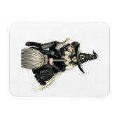 ハロウィーンの魔女と男の子：暗い魔法デュオ マグネット (横)