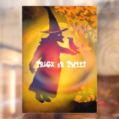 ハロウィーンの魔女と黒の鳥のトリックまたはツイート ウィンドウサイン (シート2)