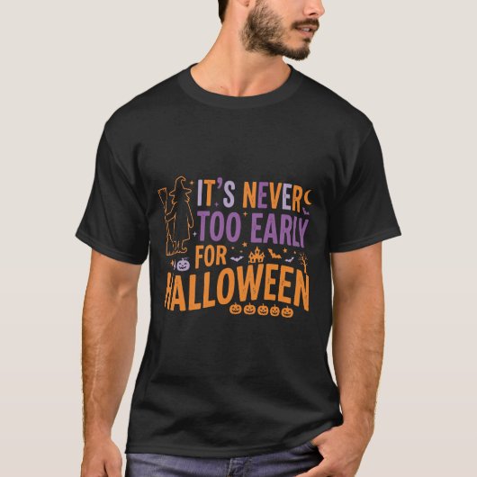 ハロウィーンの魔女のデザインは早すぎることはない Tシャツ (正面)