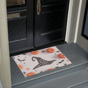 ハロウィーンの魔女の帽子のキャンディ ドアマット