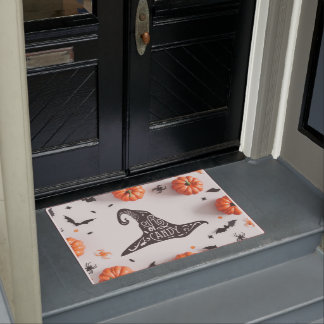 ハロウィーンの魔女の帽子のキャンディ ドアマット