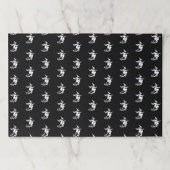 ハロウィーンの魔女の白黒パターンランチョンマット ペーパーパッド (正面)