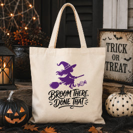 ハロウィーンの魔女の箒デザイン「Broom There Done That Witch Hallow トートバッグ