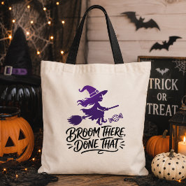 ハロウィーンの魔女の箒デザイン「Broom There Done That Witch Hallow トートバッグ