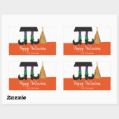 ハロウィーンの魔女の脚とブロムパーソナライズされた 長方形シール (シート)