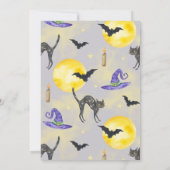 ハロウィーンの魔女の脚と帽子パーティー 招待状 (裏面)