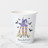 ハロウィーンの魔女の脚と帽子 紙コップ (裏面)