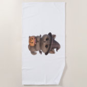 ハロウィーンの魔女の衣装を着た愛らしい子猫とpu ビーチタオル (正面)