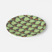 ハロウィーンの魔女の衣装ウィッチハットグリーンブラック ペーパープレート (アングル)